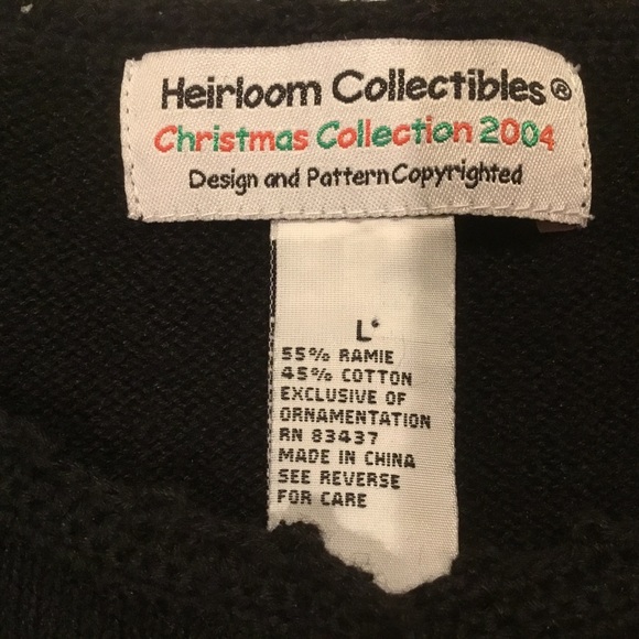 Embellished Black Christmas Tree Cardigan VTG - Picture 8 of 10